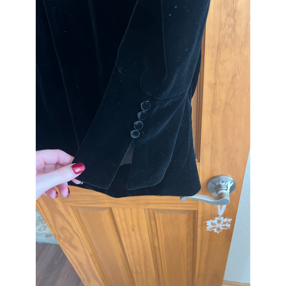 NWT Saint Laurent Black Velvet Mini Dress S - Picture 15 of 15